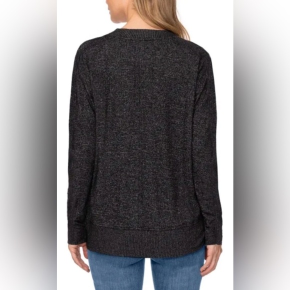 Buffalo David Bitton Ladies' Soft Cozy V-Neck Long Sleeve Top BLACK - Picture 10 of 10